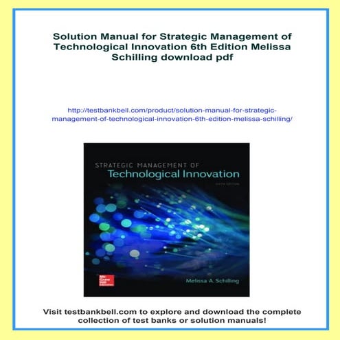 Strategic Management of Technological Innovation | PDF