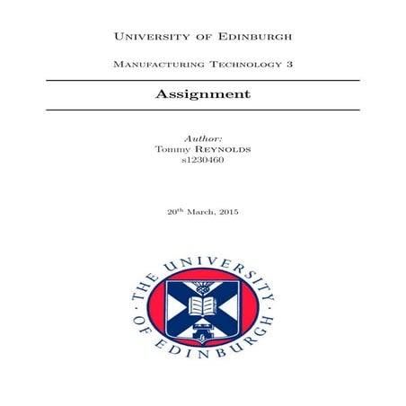 Manufacture Assignment