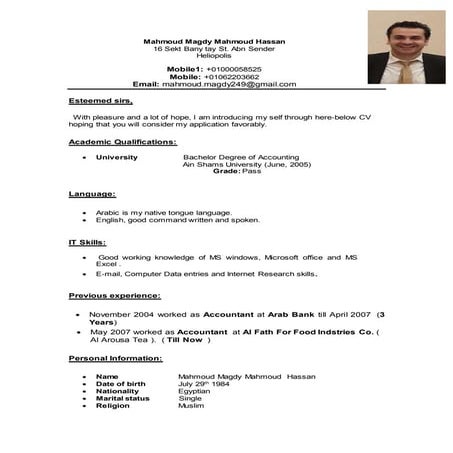 Mahmoud CV | PDF