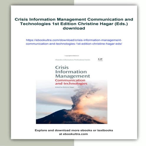 Crisis Information Management Communication and Technologies 1st Edition Chri...