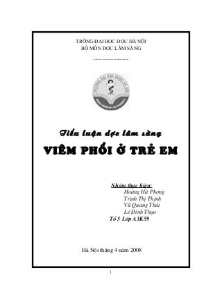 Tiểu Luận Dược Lâm Sàng Viêm Phổi Ở Trẻ Em