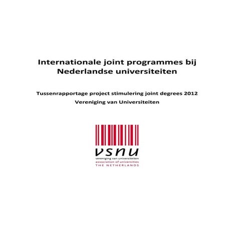 Tussenrapportage Stimuleringsfonds Joint Degrees VSNU