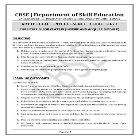Artificial Intelligence in school skill education
