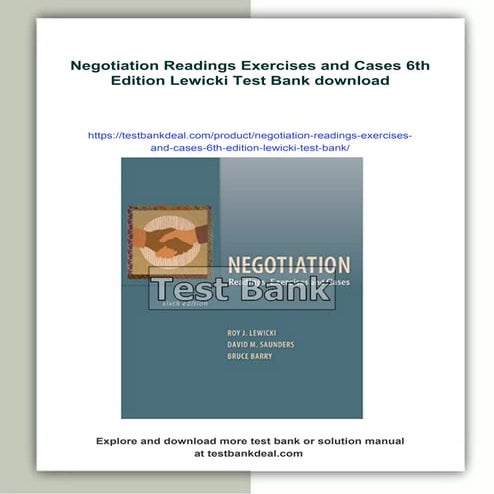 NEGOTIATION READINGS EXERCISES AND CASES LEWICKI visual data 8