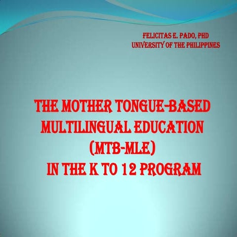 Mother tongue K-12 Grade 2