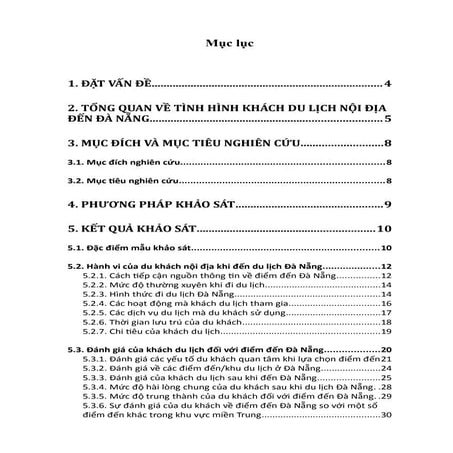 Phân Tích Hành Vi Và Đánh Giá Của Khách Du Lịch Nội Địa Đối Với Điểm Đến Đà N...