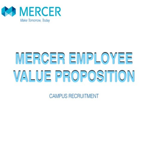 Mercer Employee Value Proposition