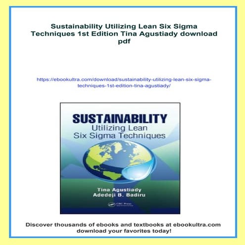 Sustainability Utilizing Lean Six Sigma Techniques 1st Edition Tina ...