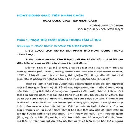 HOẠT ĐỘNG GIAO TIẾP NHÂN CÁCH 