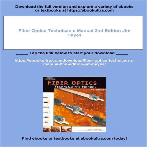 Fiber Optics Technican s Manual 2nd Edition Jim Hayes | PDF