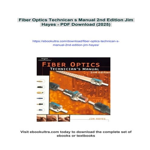 Fiber Optics Technican s Manual 2nd Edition Jim Hayes | PDF