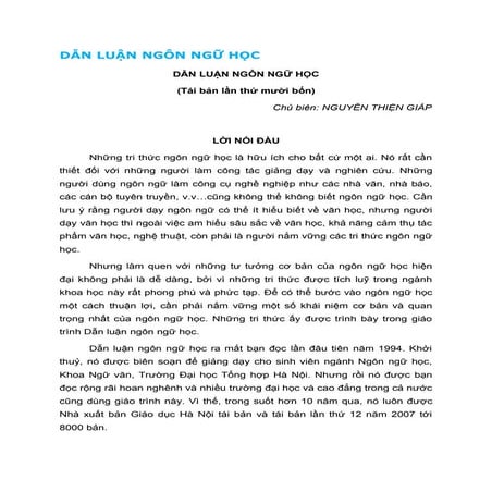 DẪN LUẬN NGÔN NGỮ HỌC 