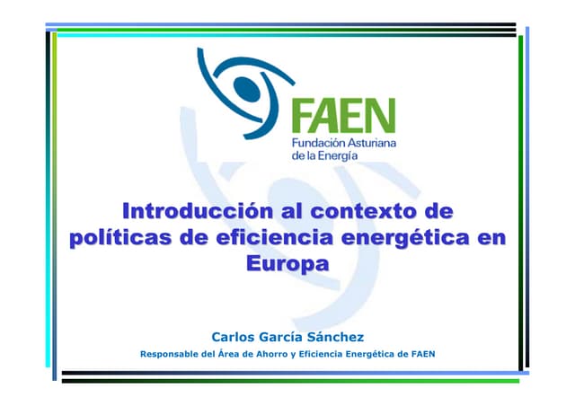 Ponencia Jornada técnica “Proyectos europeos en eficiencia energética en edificación”