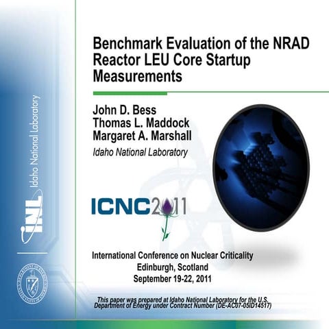 NRAD Reactor Benchmark Update