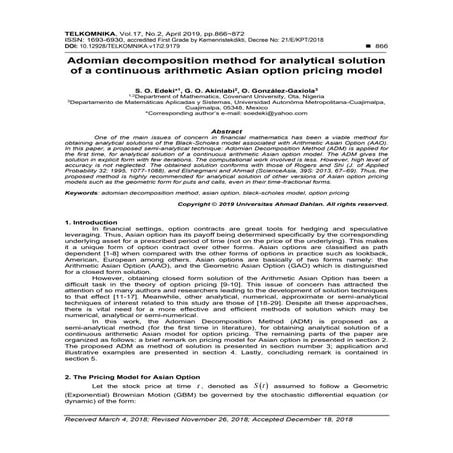 Adomian decomposition method for analytical solution of a continuous arithmet...