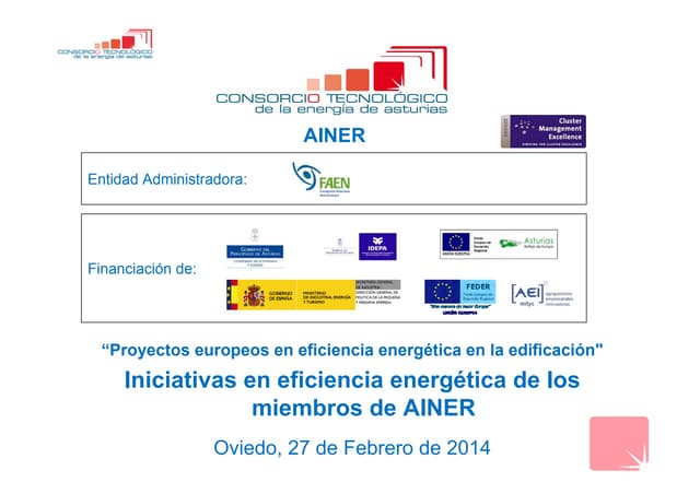 Ponencia Jornada técnica “Proyectos europeos en eficiencia energética en edificación”