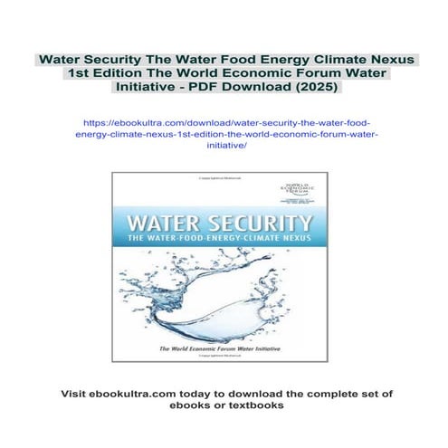 Water Security The Water Food Energy Climate Nexus 1st Edition The World Econ...