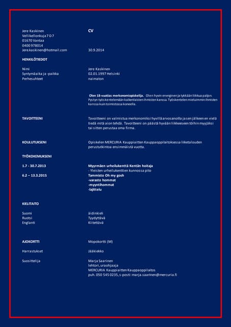 CV jere kaskinen
