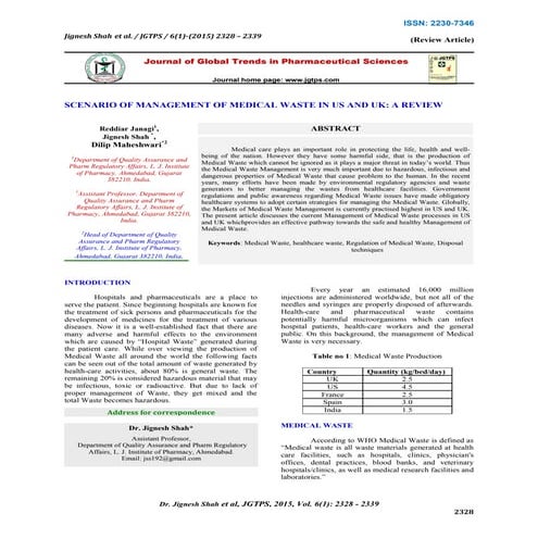 Circular Medical Waste Management | PDF