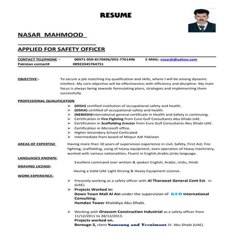 NASAR SAFETY CV | DOC