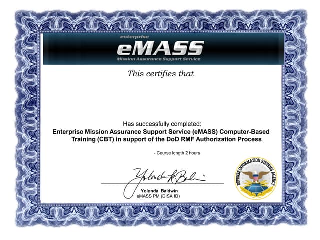 eMASS Training 2016