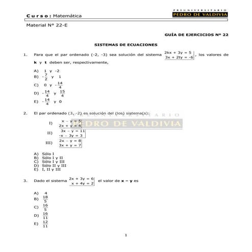 41 ejercicios sistemas de ecuaciones