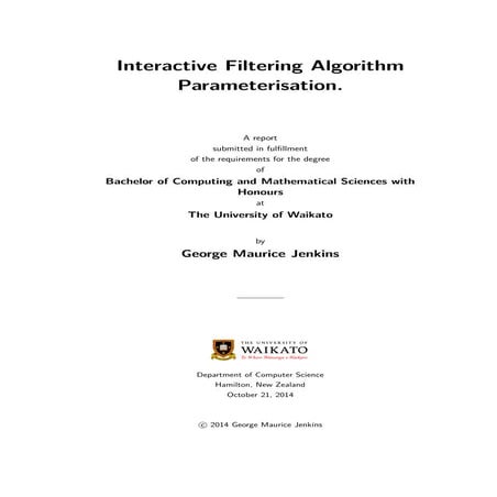 Interactive Filtering Algorithm - George Jenkins 2014