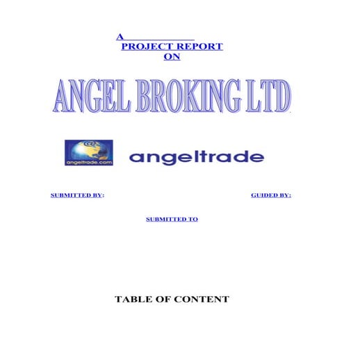 A project report on angle broking