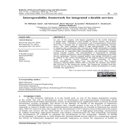 Interoperability framework for integrated e-health services