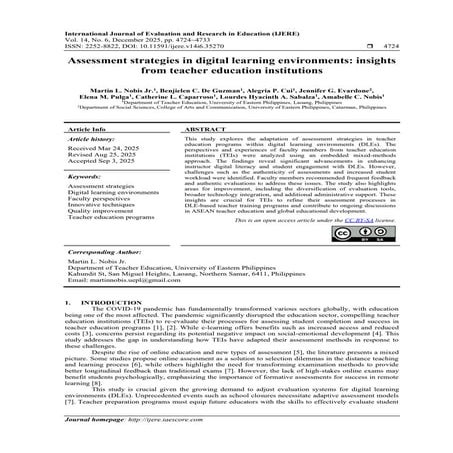Assessment strategies in digital learning environments: insights from ...