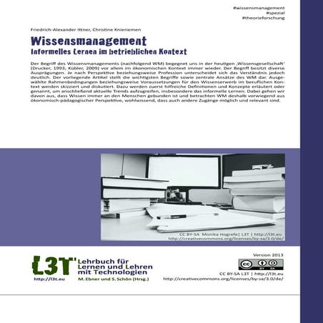 Wissensmanagement - Informelles Lernen im betrieblichen Kontext