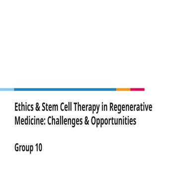 stem cell therapy ethics and concern in modern times | PPTX