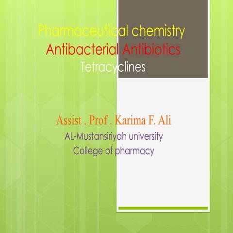 Pharmaceutical Chemistry of Antibacterial Antibiotics