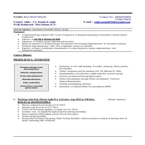 Resume - Rajdeep singh MES