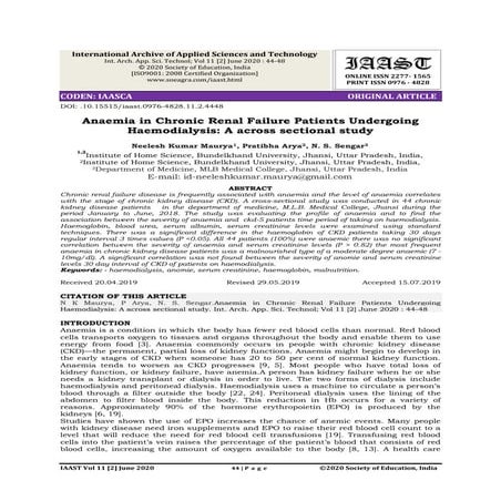 Anemia in Chronic Kidney DIsease | PPTX