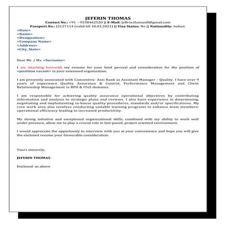 Cover Letter | DOC