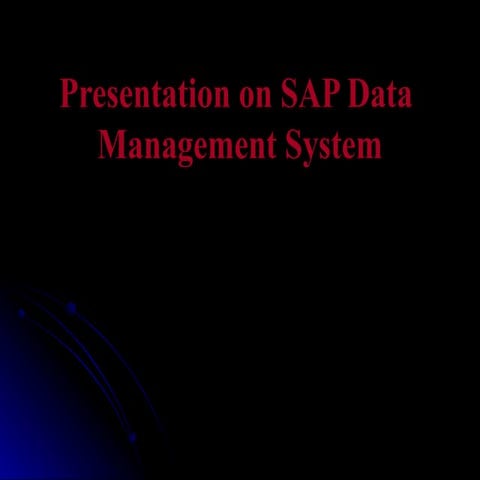 Presentation on SAP Data