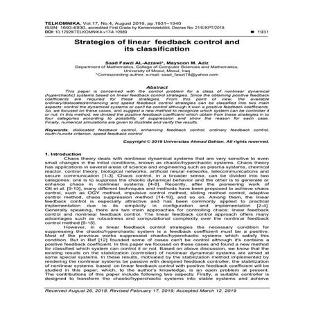 FEEDBACK LINEARIZATION AND BACKSTEPPING CONTROLLERS FOR COUPLED TANKS | PDF