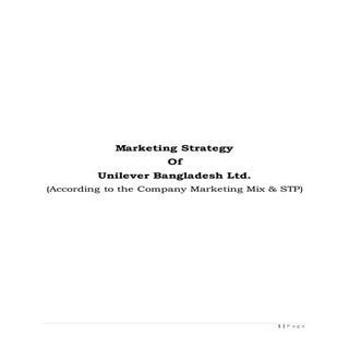 Marketing Strategy of Unilever Bang...