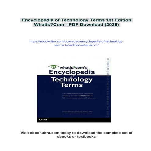 Encyclopedia of Technology Terms 1st Edition Whatis?Com | PDF