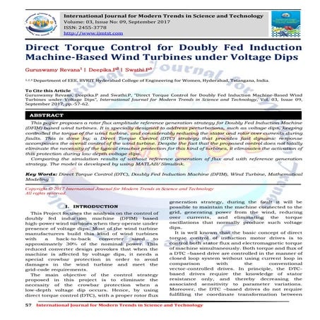 Direct Torque Control for Doubly Fed Induction Machine-Based Wind Turbines un...