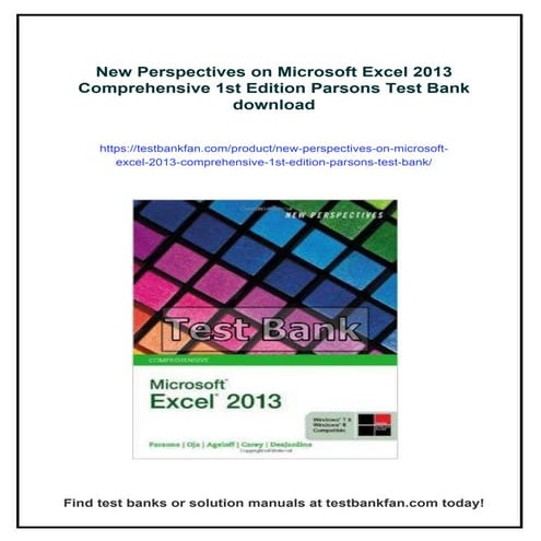 Solution Manual for Exploring Microsoft Office Excel 2019 Comprehensive ...