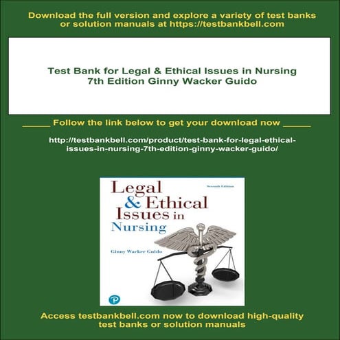 Test Bank for Legal & Ethical Issues in Nursing 7th Edition Ginny ...