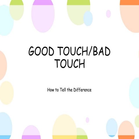 Good touch bad touch(safe and unsafe touch) | PPT