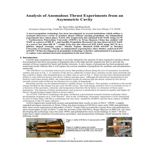 Analysis of Anomalous Thrust Experiments from an Asymmetric Cavity