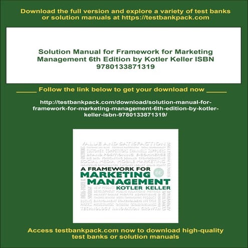 Solution Manual for Framework for Marketing Management 6th Edition by Kotler ...