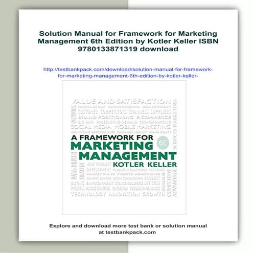 Solution Manual for Framework for Marketing Management 6th Edition by Kotler ...