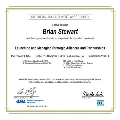 AMA Certificate | PDF