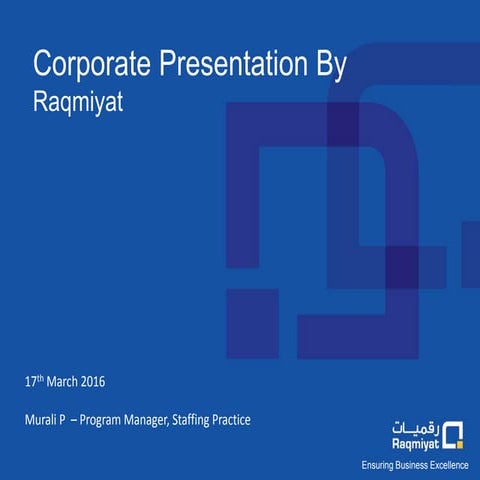 Raqmiyat_Corporate Presentation