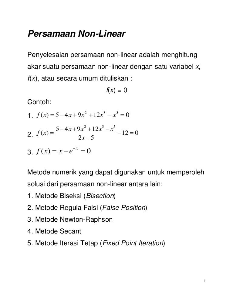 42514 Persamaan Non Linier
